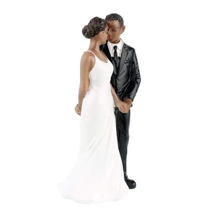 Figurine Jeunes Mariés Polyrésine - 11x65cm - Décoration Gâteau Mariage - Rayher