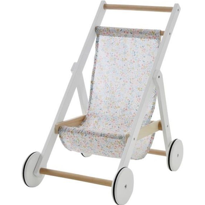 VERTBAUDET Poussette poupon en bois blanc TU Cdiscount Jeux Jouets