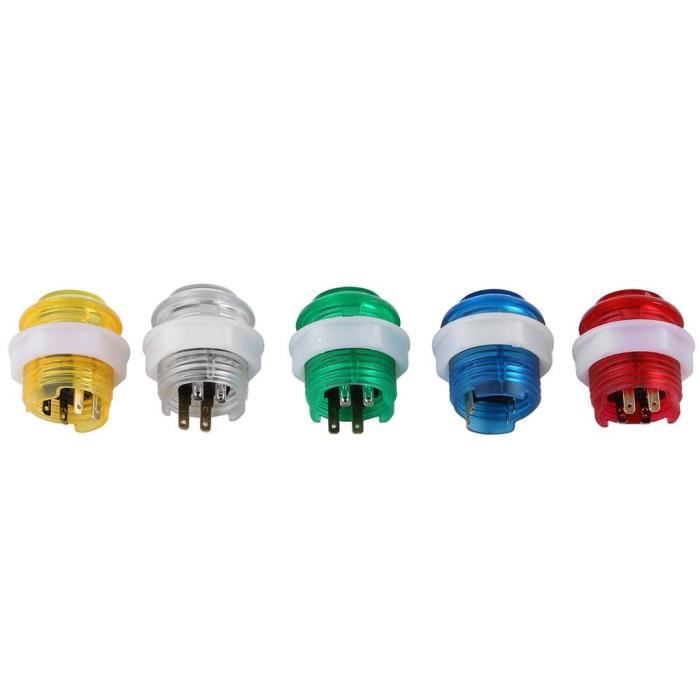 Bouton Poussoir Arcade 60 Mm LED 12V Rouge - Bouton Lumineux Pour Console De Jeu