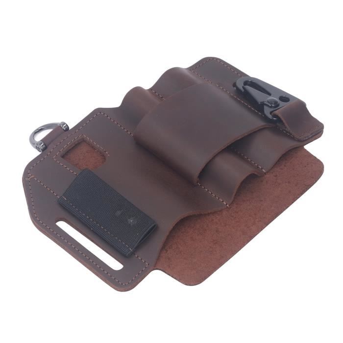 Gaine Multi-outils En Cuir PJ35 EDC – 3 Poches, Le Classique Pour Vos Outils Quotidiens !