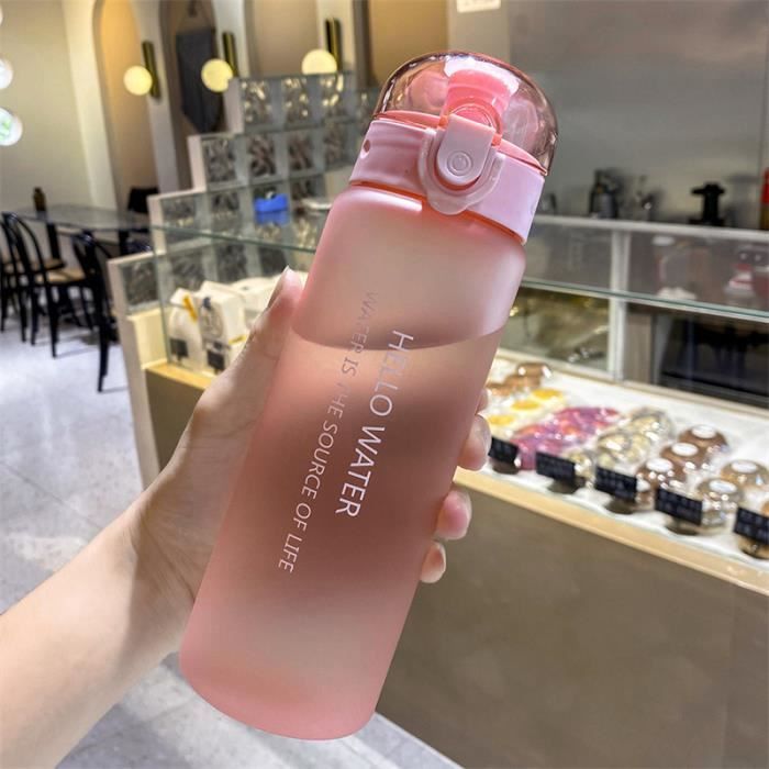 gourde - bidon,frosted pink--bouteille'eau de sport de 780ml, portable, camping en plein air, voyage, tasse'eau en plastique, articl