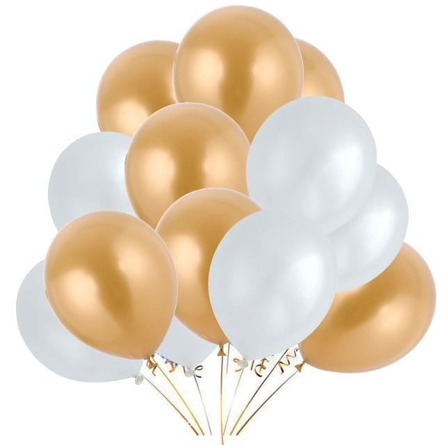 Pack de 25 12" Latex Perle Noir Argent Ballons Fête De Mariage Hélium Air 