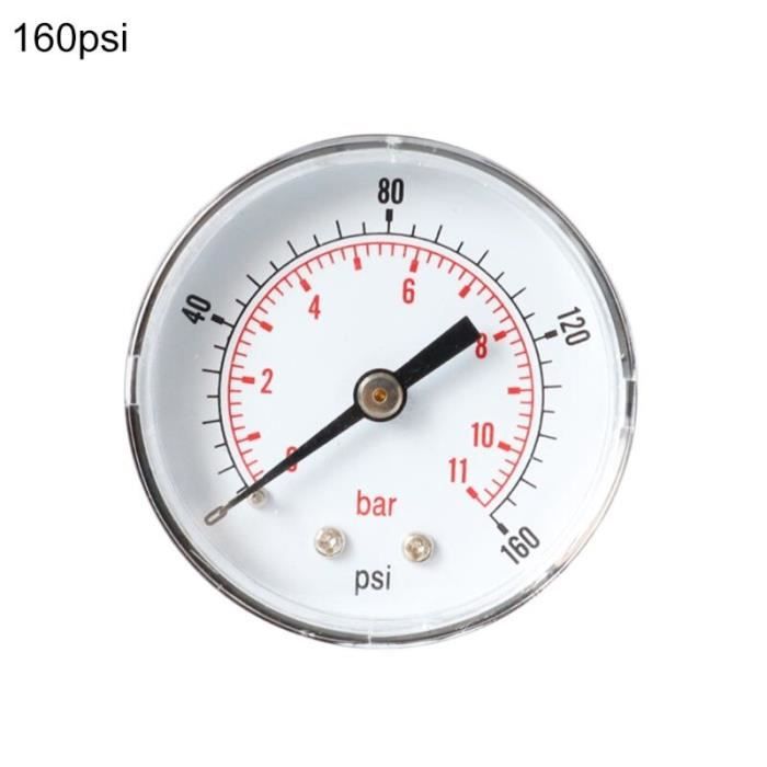 Manomètre 0/60 psi & bar 0/4 cadran 50mm 1/4 BSPT Connexion bas.
