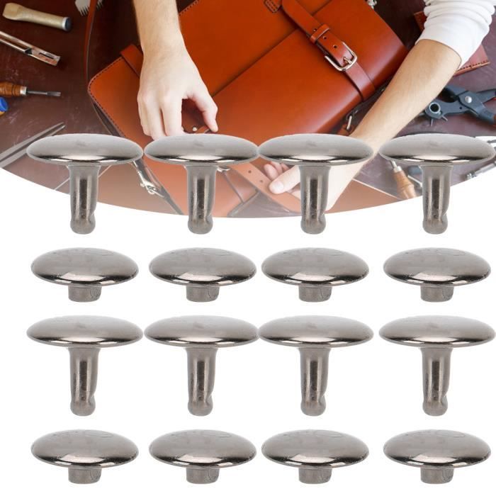 200 Ensembles Double Cap Rivet Round Stud Nail Iron Jeans Button