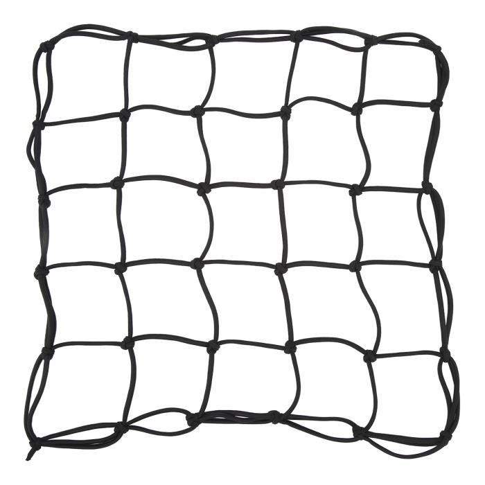 Filet Élastique En Latex Noir 38x38 Cm Extensible Jusqu'à 76x76 Cm - Rangement Moto, ATV Et Casque