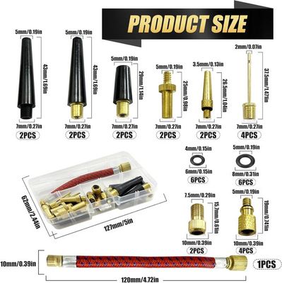 Pompe Standard Compresseur Lot De 4 Adaptateurs Valve Vélo Presta Vers Schrader - En Laiton - Pour Pompe à Air Et Station Service Embout Pompe Vélo