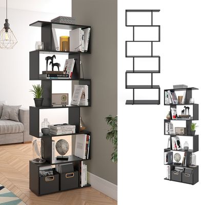 Étagère Bibliothèque Modulable Vicco Levio Noir - Espace Rangement Livres 70cm