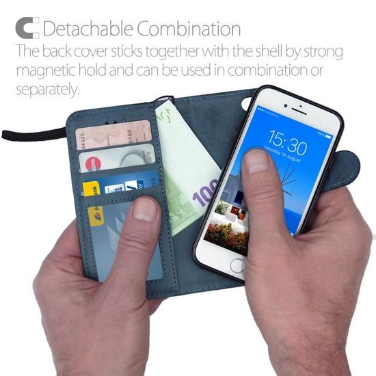 Flip Case magnétique PU Cuir Support MyGadget Coque Clapet Détachable pour Apple iPhone 7//8 // SE 2020 Cover Marron Housse Portefeuille Fin /& Antichoc
