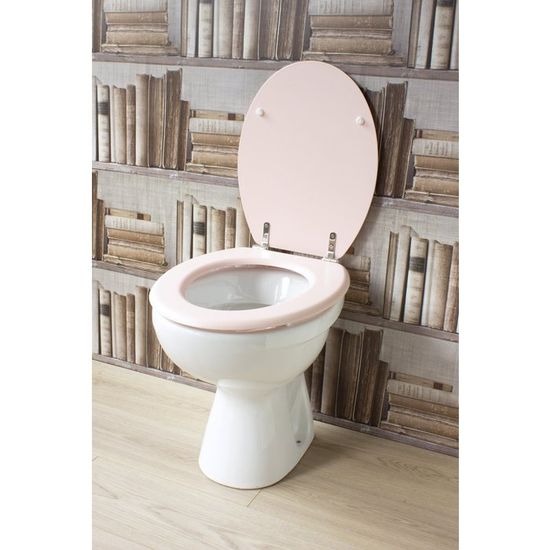Gelco Design Dolce - Sedile WC In Legno Stampato, Colore Tortora Opaco, Dimensioni 44x37,5x5,5 Cm, Cerniere In Acciaio Inox, Design Francese