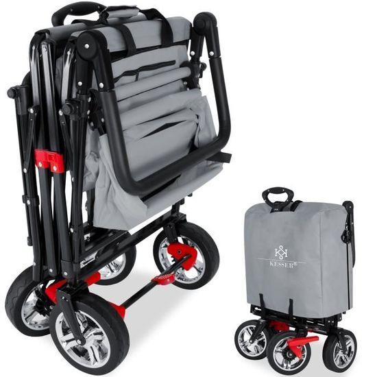 Chariot De Transport GT9000 Pliable KESSER Avec Toit - 80 Kg - Idéal Famille Et Loisirs
