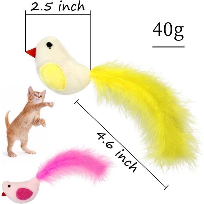 Jouet Interactif Pour Chat Avec Canne à Pêche, Plumes Et Ventouse - Ensemble Complet Avec Accessoires De Rechange