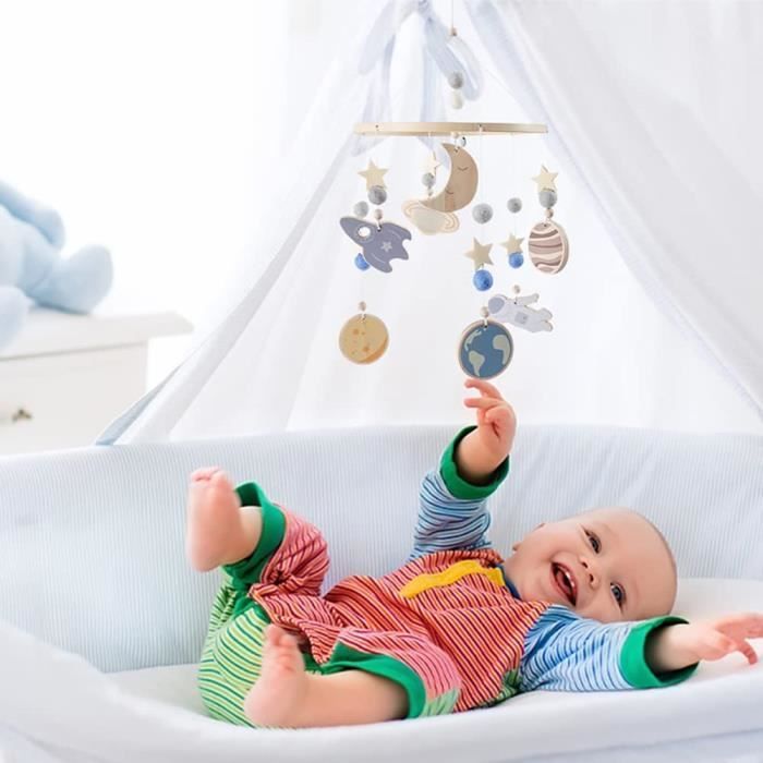 Mobile pour lits bébé, boule en feutre, carillon éolien, cloche de