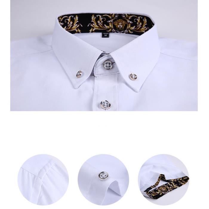 Double Two Homme Col Classique Manches Courtes Chemise Taille 2XL - 5XL