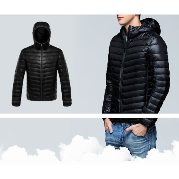 Doudoune a Capuche Homme Noir MANTEAU VESTE DOUDOUNE BLACK Cdiscount Pret a Porter