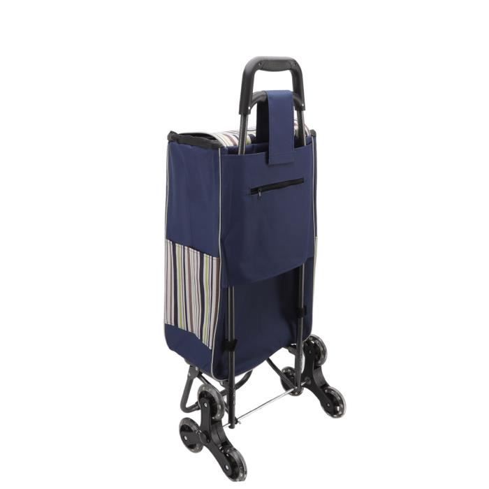 Chariot De Courses Caddie Bleu Pliable - Haut De Gamme Solide Et Tendance - Neuf