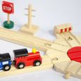 Train en bois - LITTLETOM - 96 pièces - Jouets en bois inclus - Set de train-Set 6 Mètres Rails de guidage-2