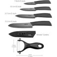 Couteau en céramique ,Cadrim Ensembles de couteaux de cuisine Couteaux chef pour Couper Fruits Légumes Viande 5pcs/Set Noir-2