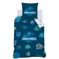 Drap Enfant Licence Parure De Lit Jurassic World Badges - 100% Coton OEKO-TEX - Housse Couette 140x200 Taie 63x63 Parure Lit Jurassic World - 5