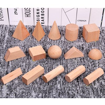 HEMOTON - Lot De 18 Blocs De Construction En Bois à Empiler - Formes Géométriques Colorées - Boîte De Rangement Incluse