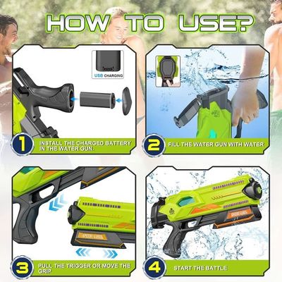 Pistolet à Eau Électrique Niaetuto – 500 Ml – LED + Son – Autonomie 45 Min – Noir