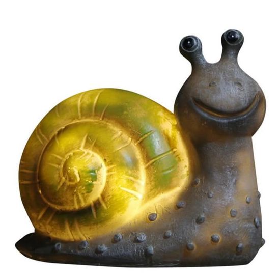 Yeomoo Décoration Jardin Escargot Lampes Solaires - Figurine Résine Avec Plantes Succulentes, Cadeau Maman