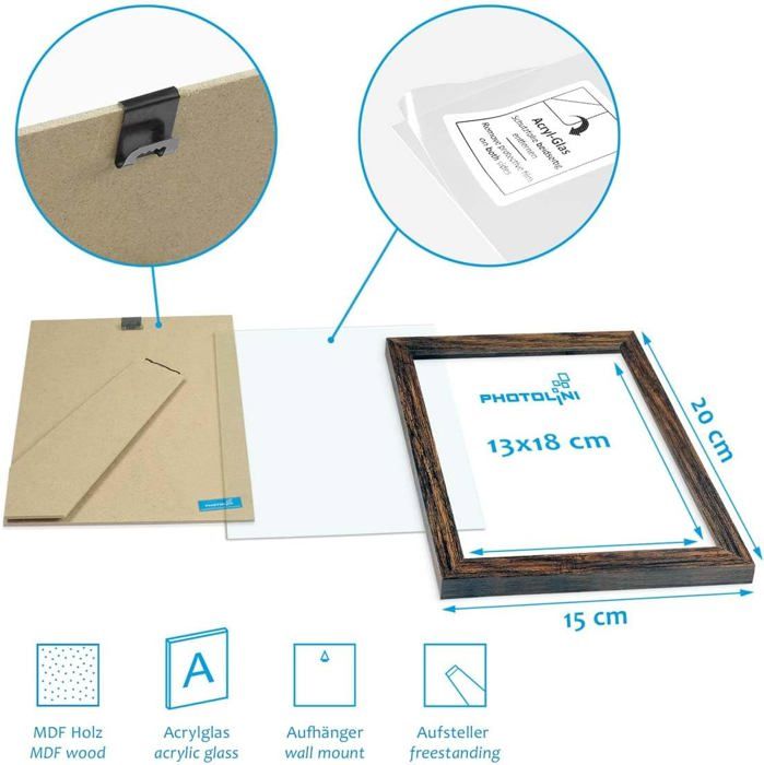 Lot De 10 Cadres Magnétiques Autocollants A5 - PVC Transparent étanche - Pour Photos, Affiches, Certificats - Sans Cadre, Ultra Fin