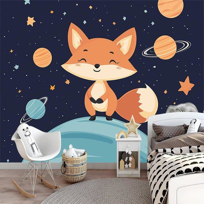 Papier Peint Panoramique 3D Dessin Animé Animaux Renard ThèMe de L ...