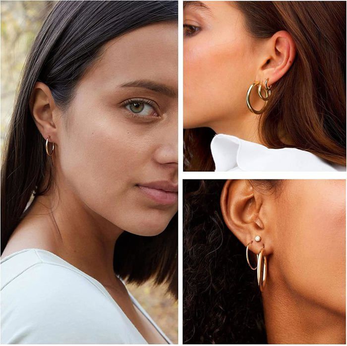 Boucles d'Oreilles Loëlia - Acier Inoxydable - Créoles Contemporaines Femme