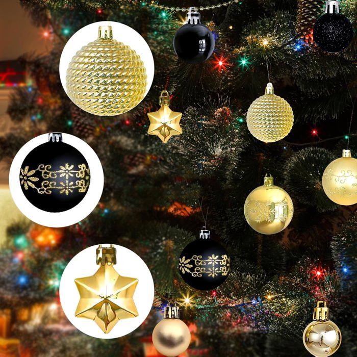 42 Boules De Noël Dorées - 3 Cm - En Plastique Brillant Avec œillet - Décoration Sapin, Mariage, Fête Et Décoration Festive