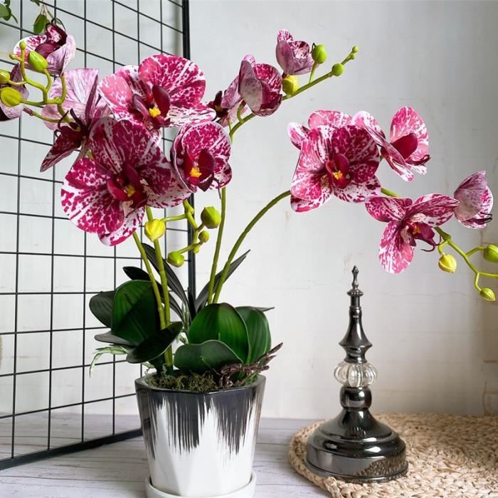 Grandes fleurs d'orchidées artificielles blanches en latex, impression 3D,  sensation de main, simulation de fleur d'orchidée pour la maison,  décoration de mariage - AliExpress