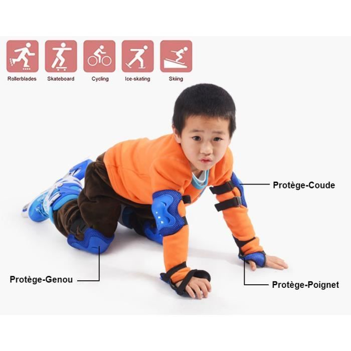 Protections Hudora Enfants/Adultes - Genouillères, Coudières, Poignets LED - Pour Roller, VTT