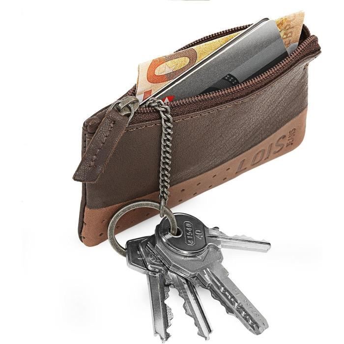 Porte Monnaie élégant Porte Monnaie Cuir Homme Lois - Petit Format Anti-RFID Avec Porte-Cartes Et Porte-Clés Accessoire Luxe Espagnol