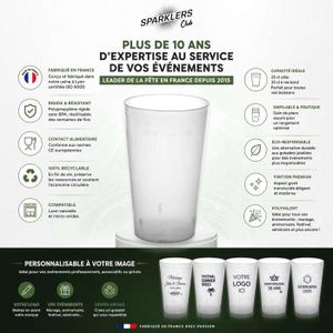 Gobelets en Plastique Dorés Réutilisables x10 - contenance 20 cl