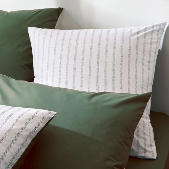 Housse de couette 260x240 nahor + 2 taies coton flanelle vert Decoratie | La Redoute
