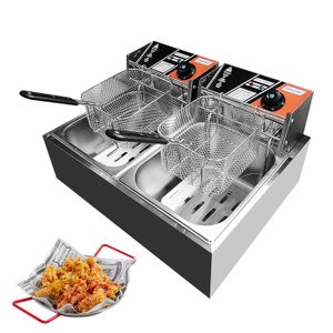 Friteuse à Huile De 2,5 Litres Avec Bac Anti-adhésif, Doté D'un Panier Amovible Et Lavable