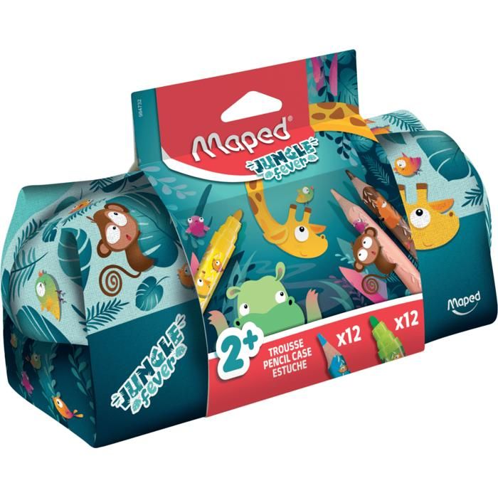 Valisette Maped Creativ Jungle Fever – +50 Pièces Créatives Pour Enfants Dès 2 Ans – Crayons, Feutres, Pâte à Modeler, Stickers Et Plus !