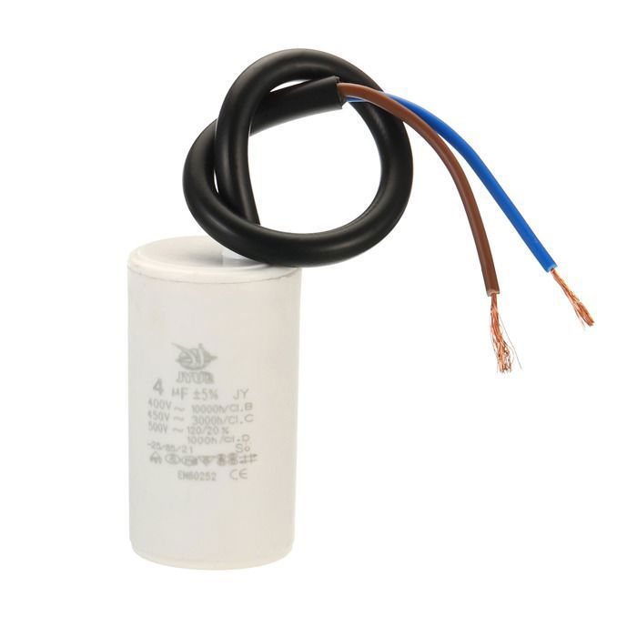 PATIKIL CBB60 8uF Funzione Condensatore, AC 450V 2 Fili 50/60Hz Cilindro 60x35mm per Acqua Pompe,Lavaggio Macchine Motore Start