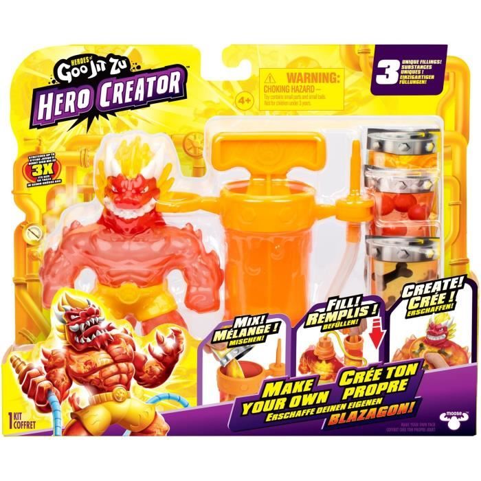 Hero Creator Blazagon – Action Figure 11 Cm Con Kit Di Ripieno Goo Personalizzabile – Heroes Of Goo Jit Zu