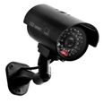 Duokon caméra de surveillance de sécurité Caméra factice CCTV Sécurité Surveillance Cam Simulation Rouge IR son lecteur Noir, Noir-0