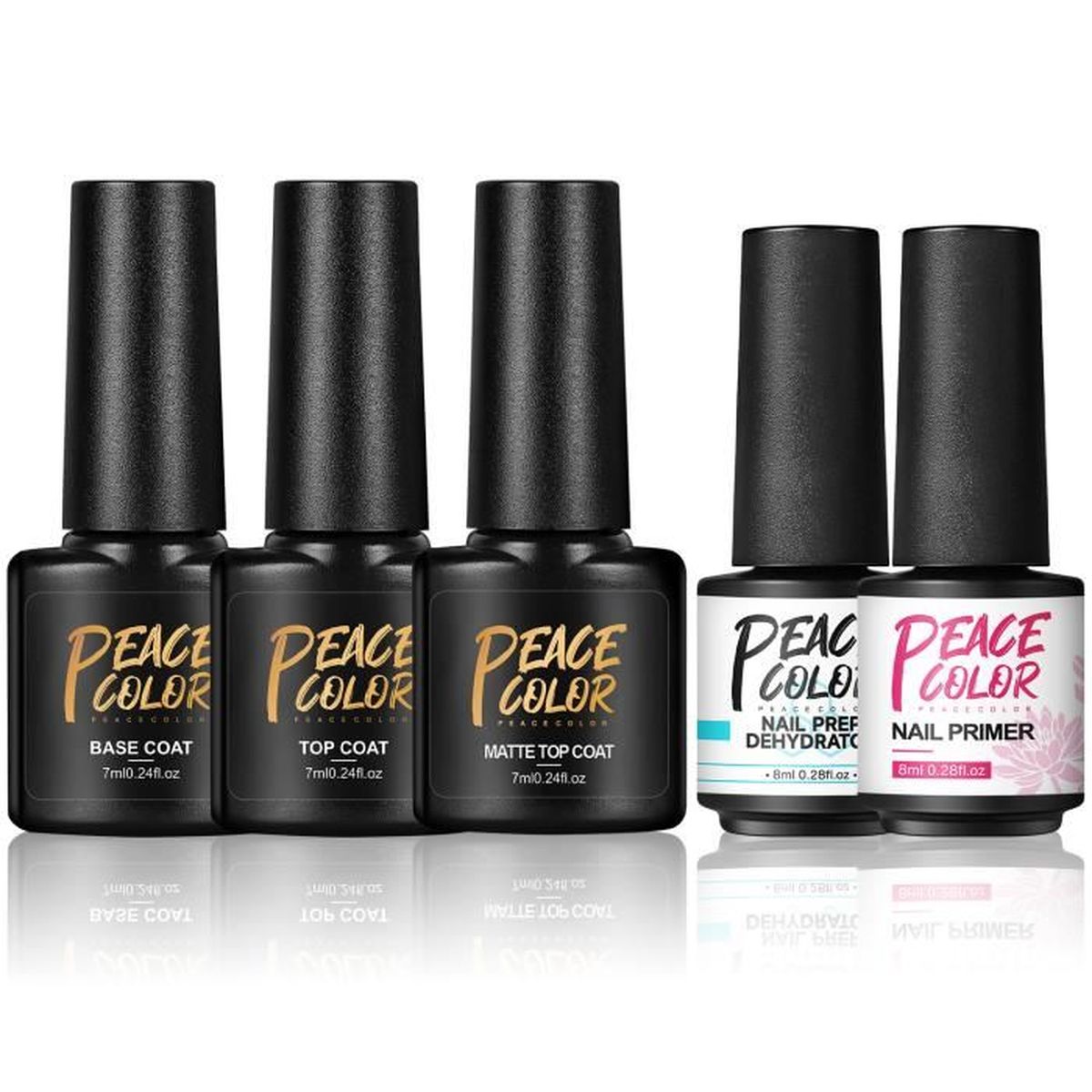 PEACECOLOR Base Top Coat Vernis Semi Permanent Top Coat Mat Nail Prep