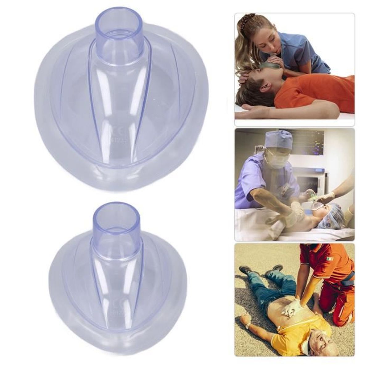 Lot De 5 Masques Anti-RCP Avec Valve Unidirectionnelle Et Anneau Porte-clés Pour Premiers Secours Ou Entraînement AED (rouge