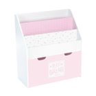 SCRAPCOOKING PARTY Atmosphera Kids - Bibliothèque avec bac de rangement sur roulettes - 62 x 70 cm - Rose