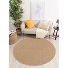 Tapis - NAZAR RUGS - NATURE - 120x120 cm - Effet jute naturel - Chevron - Beige
