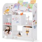 GOPLUS Bibliothèque Enfant en Bois, Meuble de Rangement à Jouets/Livres 93x30x102CM,3 Étagères/2 Boîtes Amovibles,Motif Animal