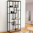 IDMARKET Etagère bibliothèque asymétrique 8 niveaux DETROIT design industriel 161 cm