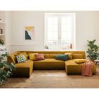LISA DESIGN Onyx - canapé panoramique d'angle gauche 7 places - en velours côtelé - Jaune