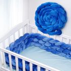 YSINOBEAR MERKMAK Tour de lit bébé 3M Coussin Velours pare chocs pour les nouveau nés - Largeur 15cm bleu