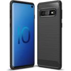 MSK Coque Samsung S10 Case Fibre carbone Resilient TPU Protection Coque Pour Samsung Galaxy S10 - Noir