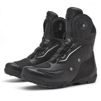 Chaussures de moto rétro pour hommes,bottes de motocross,chaussures d'équitation urbaines imperméables,bottes de - Blcak[C6478]