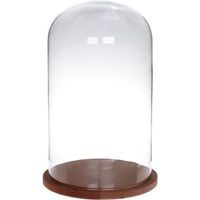 Cloche En Verre Sur Socle Bois Naturel – Dôme Décoratif Élégant, Protection Anti-Poussière Pour Montre De Poche, Médaille Ou Objet Précieux